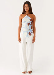 Julissa Halter Top - Bloom Wave Print