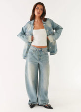 Maxwell Baggy Denim Jeans - Washed Blue
