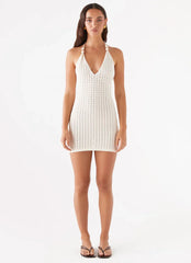 Zosia Diamond Mini Dress - Beige