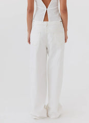 Keanna Low Rise Denim Jeans - Ivory