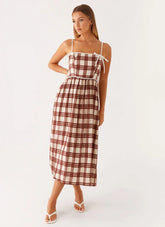 Shyanne Midi Dress - Chocolate Check