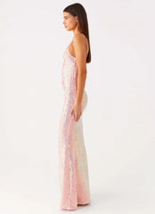 Attitude Knit Sequin Maxi Dress - Iridescent Pink