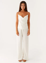 Kaia Cowl Neck Top - Butter