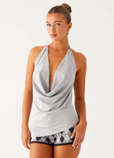 Dasha Cowl Top - Grey