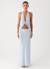 Michaella Chiffon Twist Top - Blue