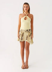 Feya Halter Neck Top - Yellow