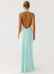 Mougleta Backless Maxi Dress - Aqua
