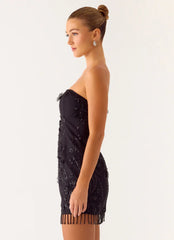 Wear My Kiss Mini Dress - Black