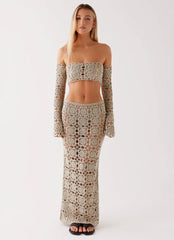 Sorrentino Crochet Long Sleeve Top - Sage