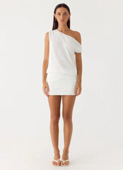 Stick Around Mini Dress - White