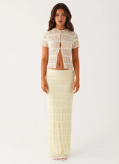 Daydreaming Low Rise Maxi Skirt - Yellow