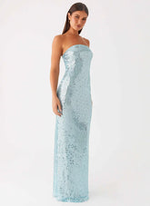 Lyric Sequin Maxi Dress - Turquoise