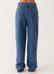 Back Again Straight Leg Denim Jeans - True Blue