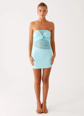 Lita Twist Mini Dress - Turquoise