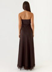 Kayleigh Strapless Maxi Dress - Chocolate Torte