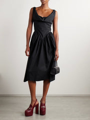 Sunday gathered cotton-poplin midi dress