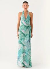 So Chic Maxi Dress - Green Paisley