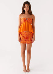 Kenya Beaded Halter Top - Orange