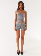 Clayton Top - Black Gingham