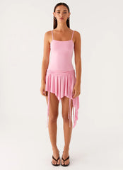 Lino Mini Dress - Baby Pink