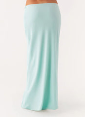 Another Life Chiffon Maxi Skirt - Pale Blue