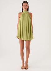 Lyrah Halter Mini Dress - Lime