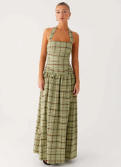 Lilith Maxi Dress - Forest Plaid
