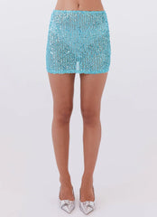 Neon Nights Sequin Mini Skirt - Crystal