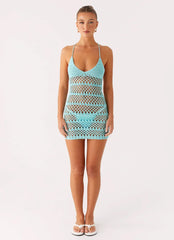 Ocean Whisper Mini Dress - Turquoise