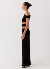 Margot One Shoulder Maxi Dress - Black