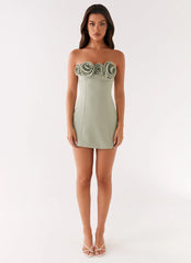 Patsie Strapless Mini Dress - Sage