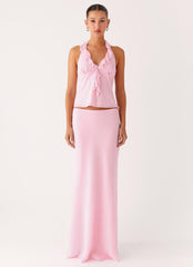 Log In Halter Top - Baby Pink