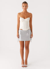 Radar Satin Corset - Ivory
