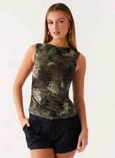 Lux Tank Top - Cyber Floral