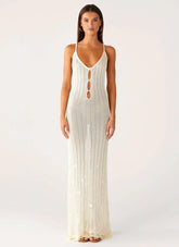 Siren Song Crochet Maxi Dress - Ivory
