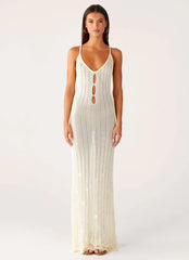 Siren Song Crochet Maxi Dress - Ivory