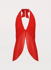 At Last Halterneck Top - Rouge Red