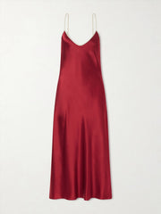 Bias slip silk-charmeuse slip midi dress
