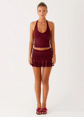 Bernie Mini Skirt - Raspberry Wine