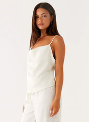 Kaia Cowl Neck Top - Butter