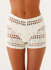 Baylock Crochet Long Sleeve Top - White