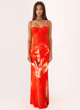 Vamonos Maxi Dress - Fire Petal