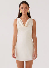 Be Mine Satin Mini Dress - Ivory