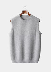 Men’s Crew Neck Vest – Minimalist Sleeveless Layer