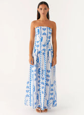 Carmel Maxi Dress - Floral Wave