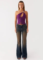 Oregon Flared Denim Jeans - Dirty Black Wash