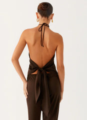 Jorjianna Halter Top - Chocolate