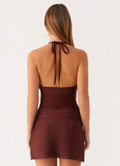 Mabel Halter Top - Chocolate