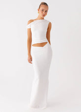 Galantis One Shoulder Maxi Dress - White