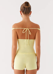 Aliah Knit Shorts - Yellow